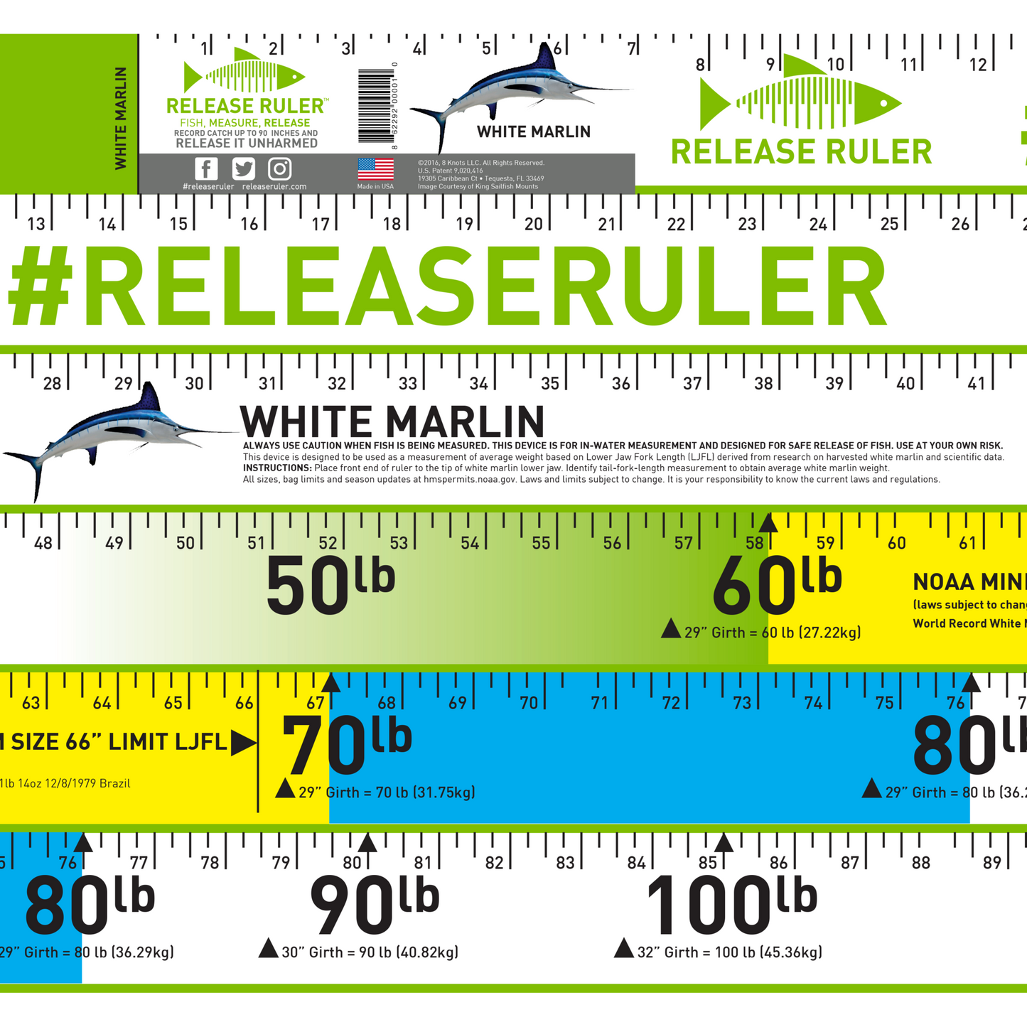 White Marlin Release Ruler